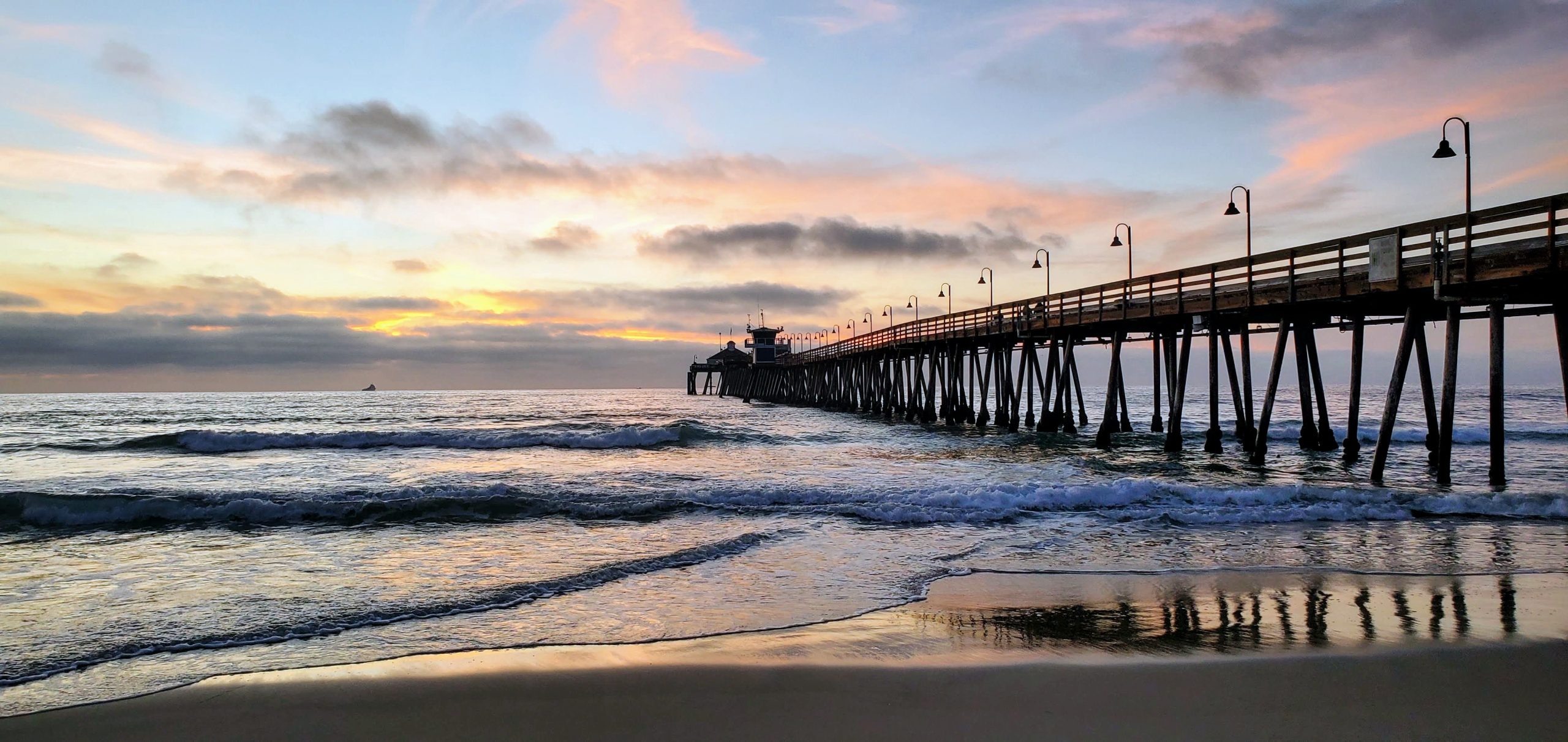 Imperial Beack pier at sunset